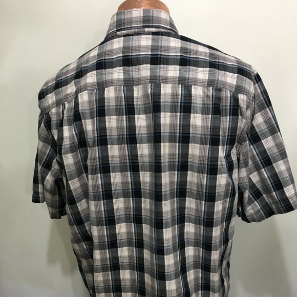 Carhartt L Blue Gray White Plaid Shirt - Picture 3 of 4